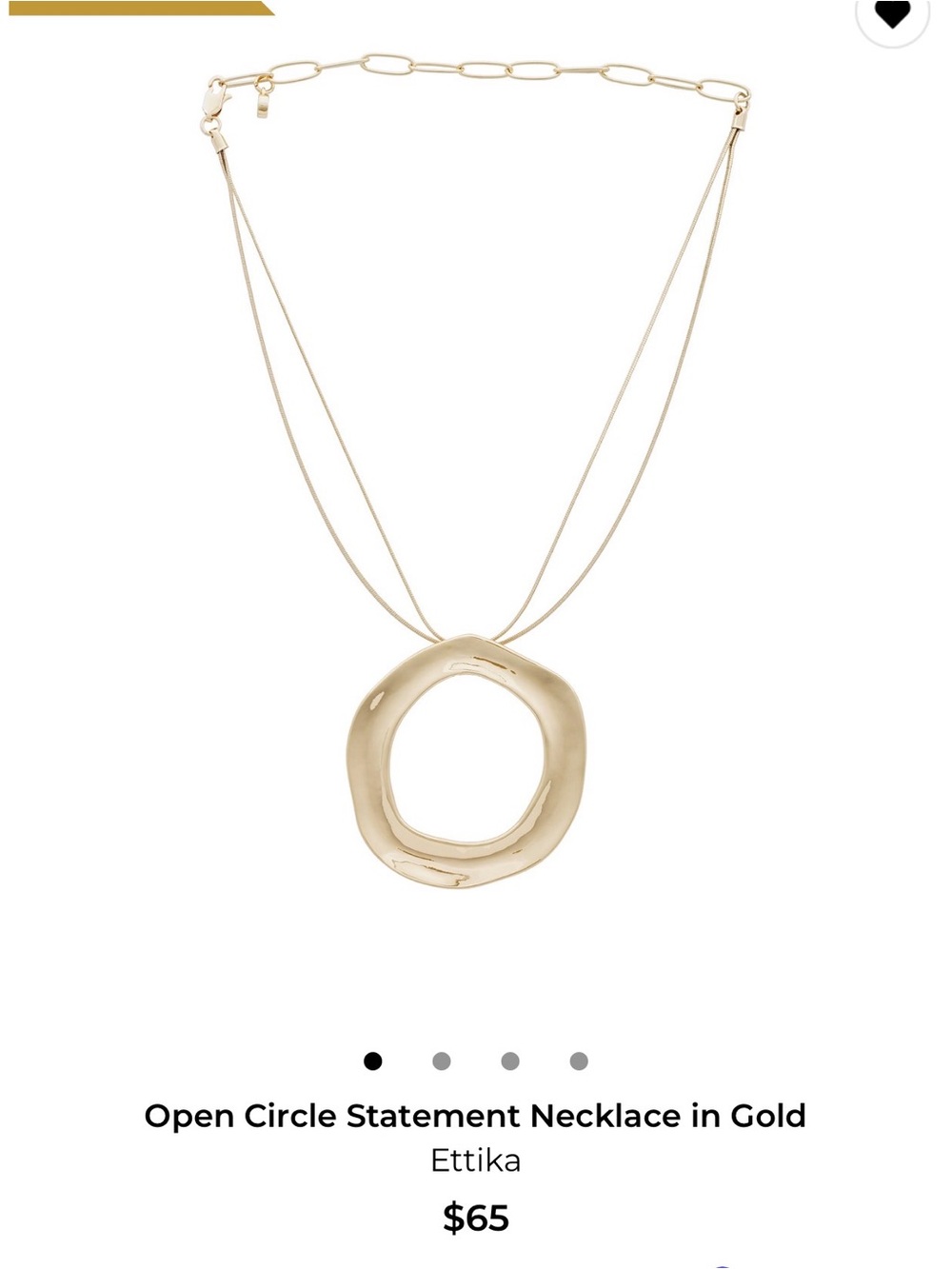 ettika Polished Open Circle Layered Necklace in Gold